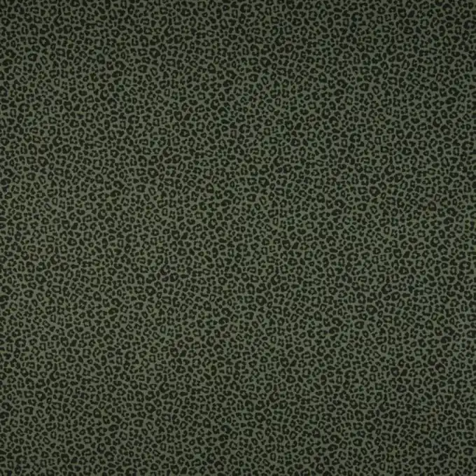 Echt Popeline-Baumwollstoff Leopardenflecken Khaki 150cm Breite