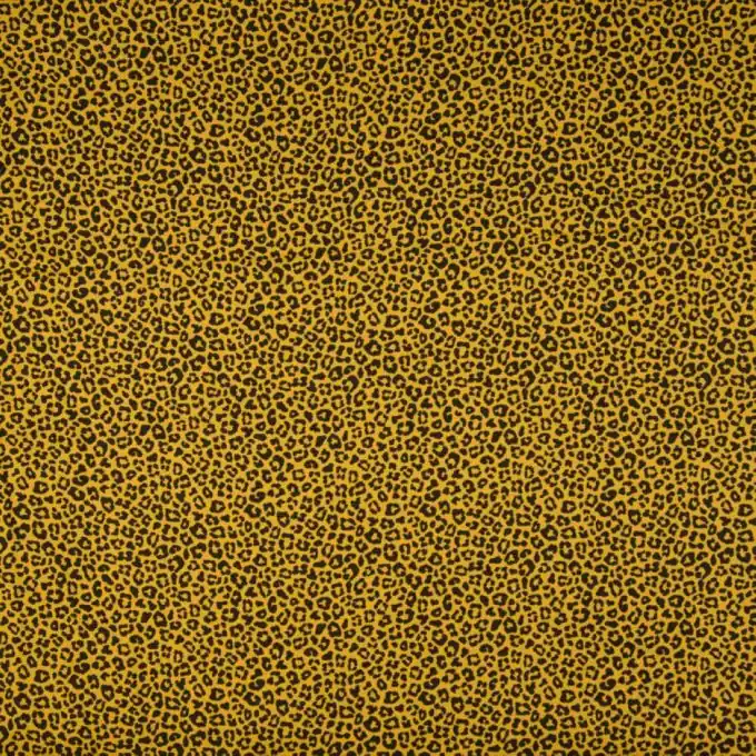 Premium Popeline Baumwolle Leopard ocker