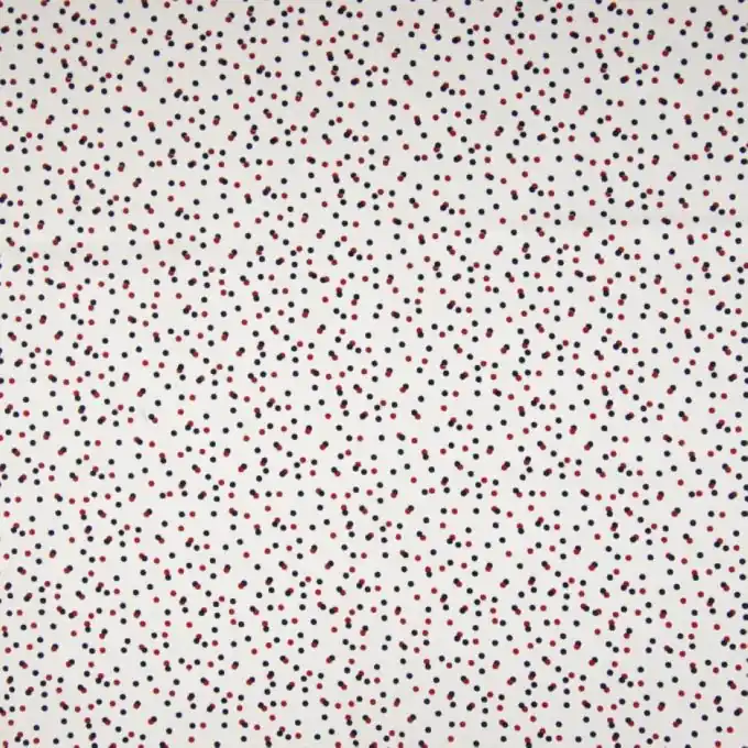 Baumwollpopeline Rot-Blau Punkte, 150cm Breite Schneller Versand