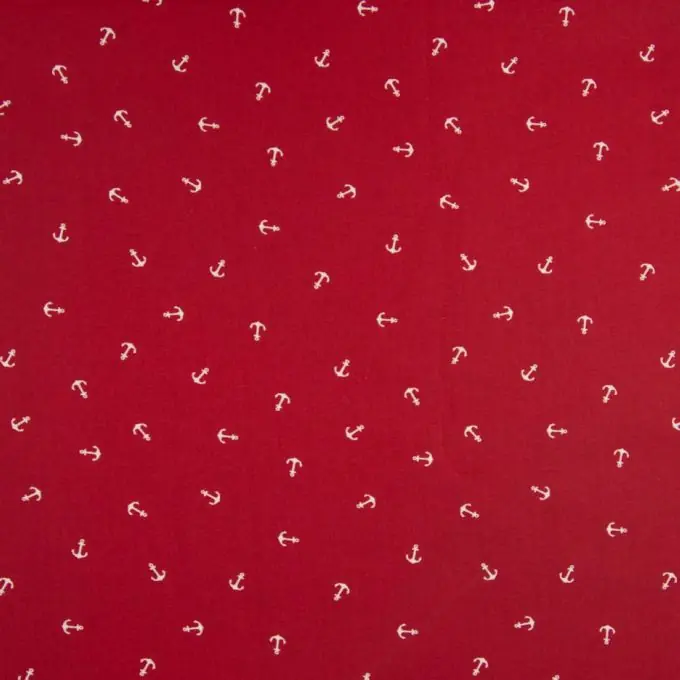 Heißes Angebot Popeline Baumwolle rot Anker weiß