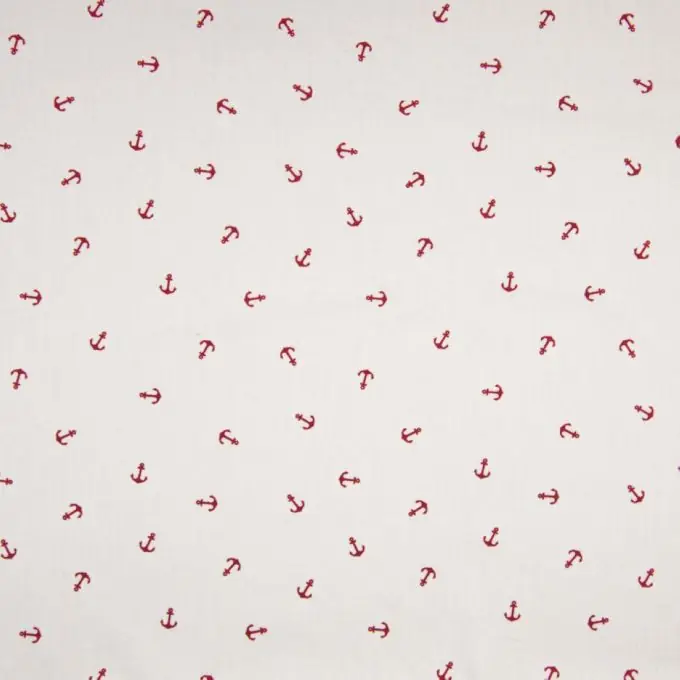 Angebot Popeline Baumwolle weiß Anker rot