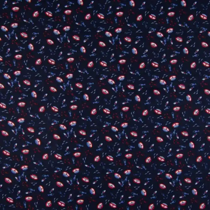 Baumwoll-Popeline Anker & Fische Marine 150cm Breite Jetzt Zugreifen