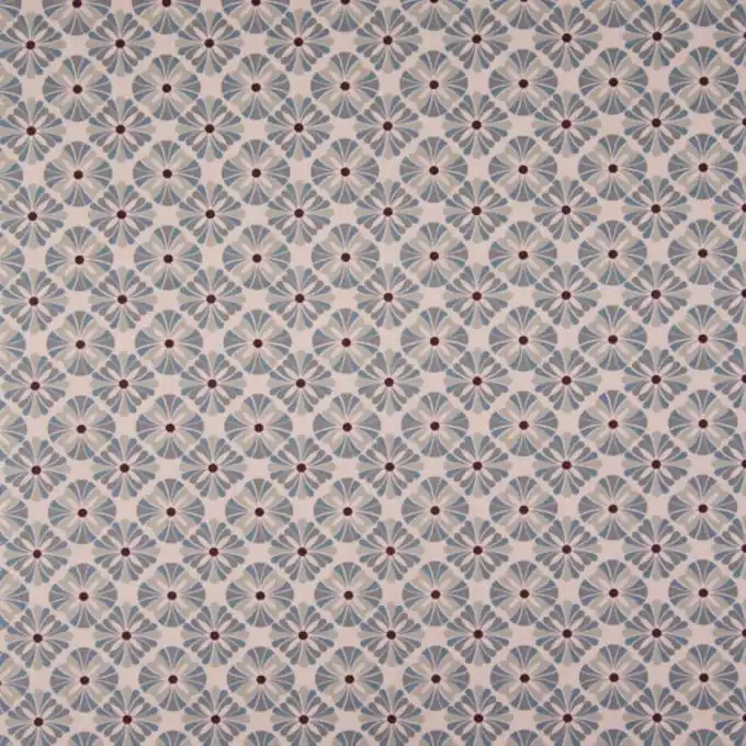 Baumwollpopeline Blumen Geometrisch Grau-Rosa 150cm Ausverkauf