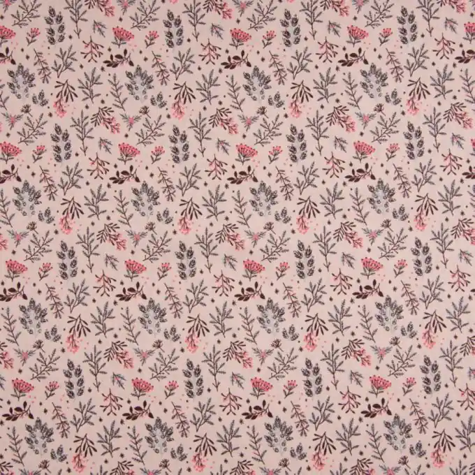 Top-Angebot Baumwollpopeline „Jolie Fleur“ Rosa Blumenmuster 150 cm Breit