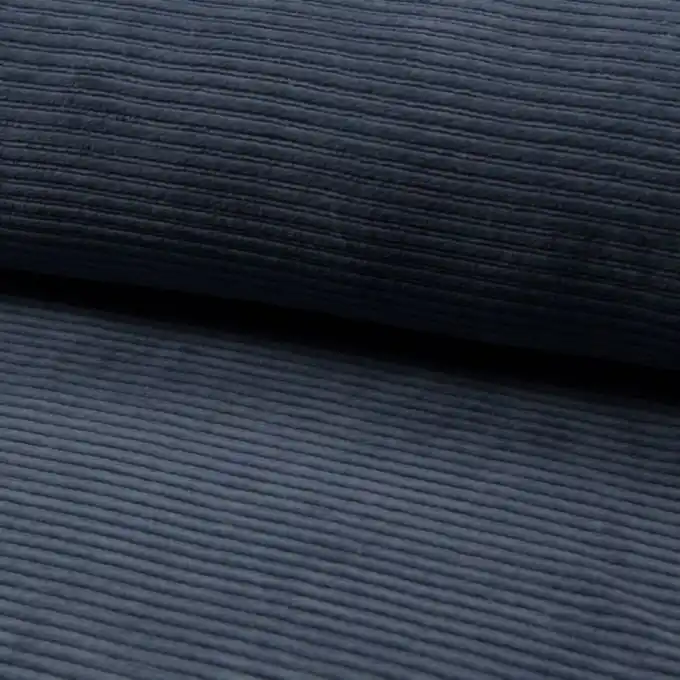 Jersey gerippt uni Jeansblau Großhandel