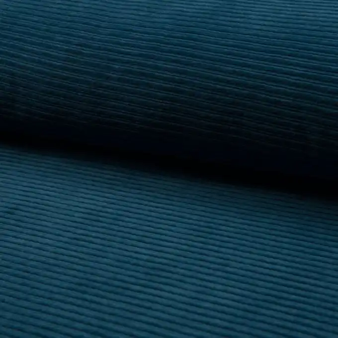 Jersey gerippt uni Petrolblau Echt