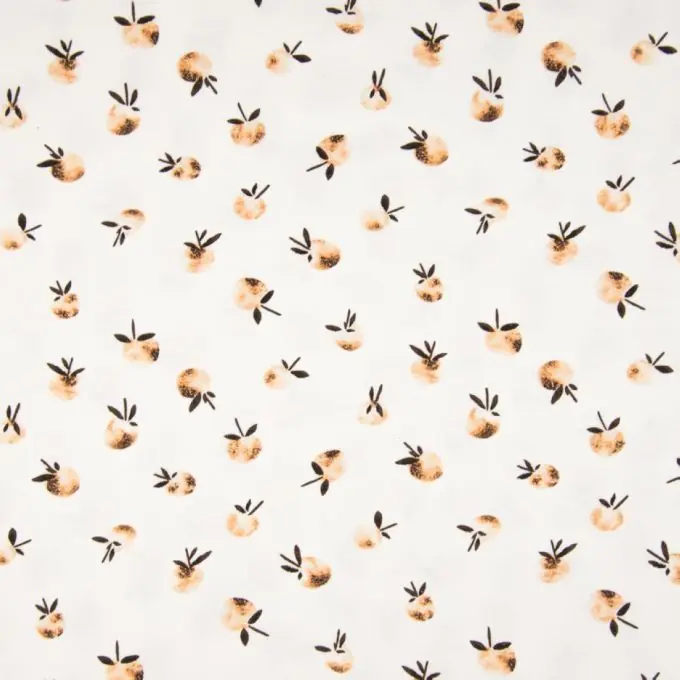 Kracherpreis Jersey Bio-Baumwolle Pfirsiche Kamel/Weiß