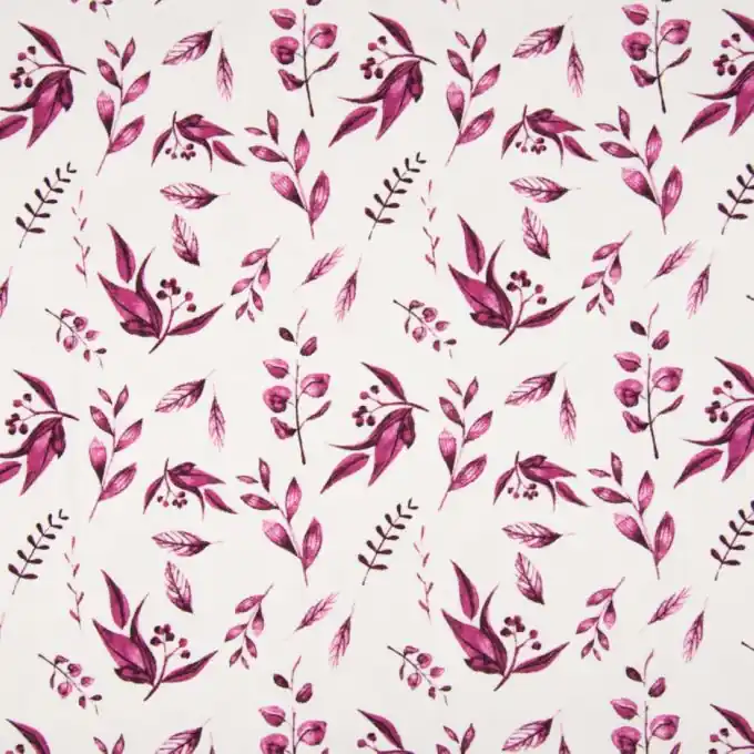 Direktkauf Jersey Bio Baumwolle Blätter pink