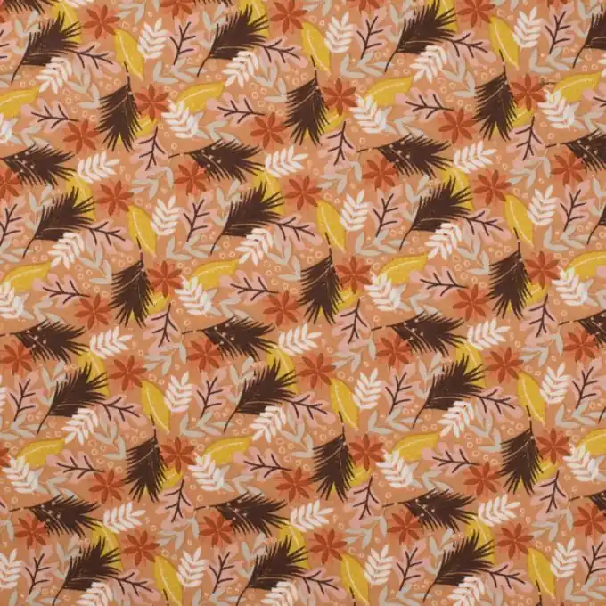 Highlight Jersey Bio-Baumwolle Blätter Kamel