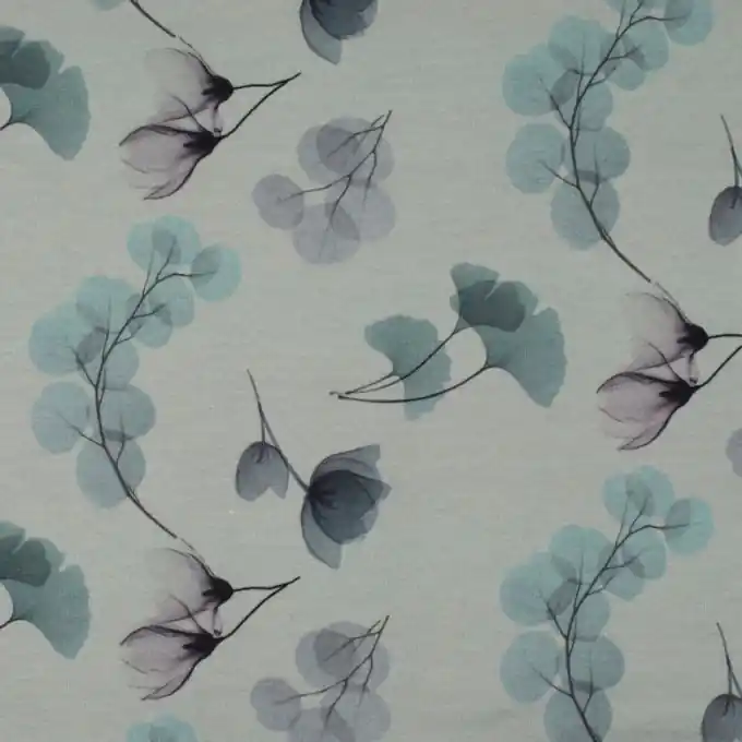 Weltweiter Versand Bio-French-Terry mit Blumenmuster für Sportbekleidung