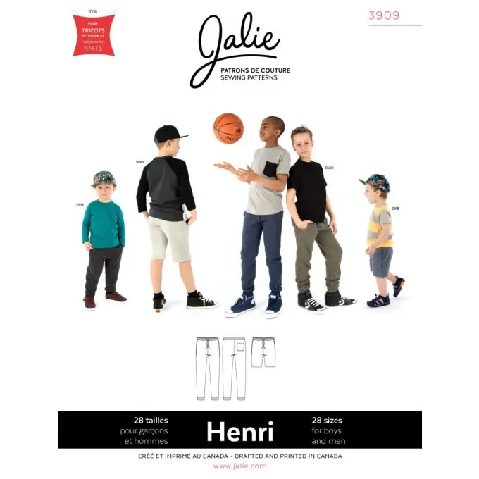 Neue Kollektion Schnittmuster Jalie 3909 Jogginghose auf FR und EN