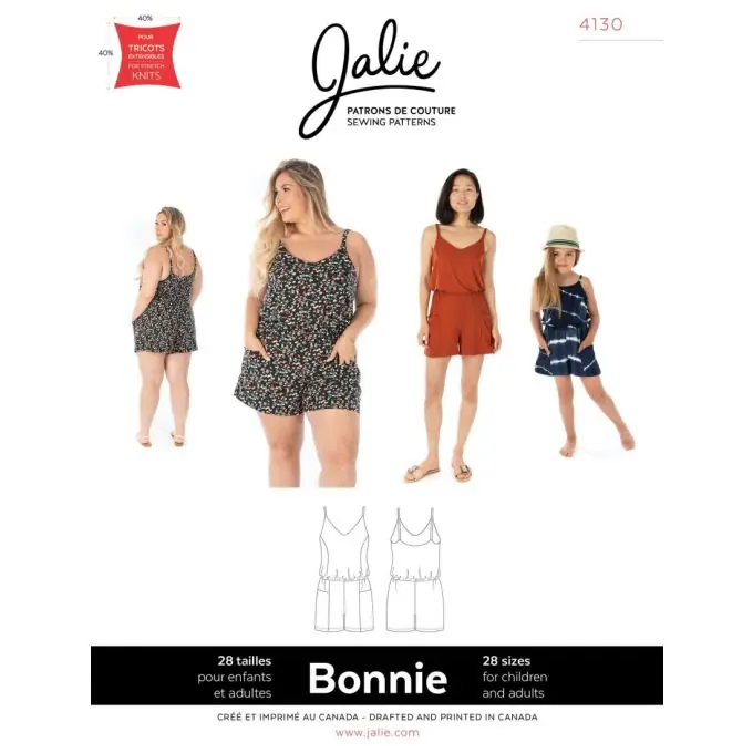 Schnittmuster Jalie 4130 Jumpsuit Jersey auf FR und EN Günstig