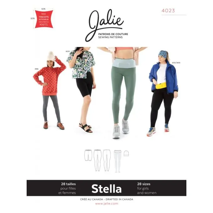 Expressversand Schnittmuster Jalie 4023 Sportleggings mit Bund auf FR und EN