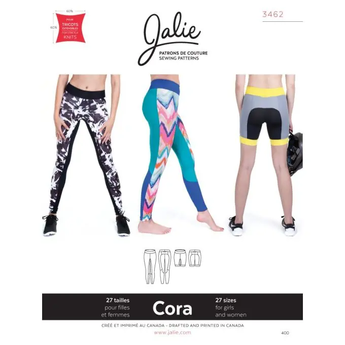 Heute Kaufen Schnittmuster Jalie 3462 Sportleggings auf FR und EN