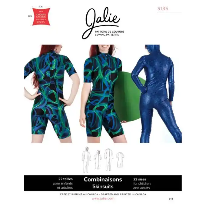 Wochenendangebot Schnittmuster Jalie 3135 Surfanzug auf FR und EN