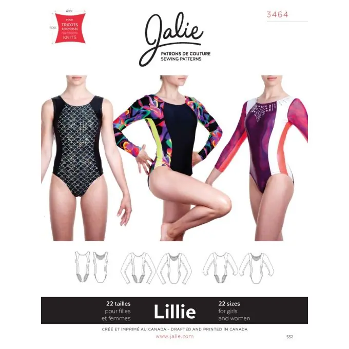 Schnittmuster Jalie 3464 klassischer Turnanzug auf FR und EN Direkt Vom Hersteller