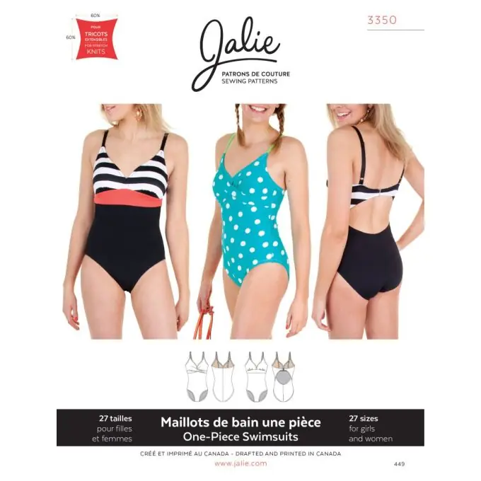 Schnittmuster Jalie 3350 Badeanzug auf FR und EN Nur Heute