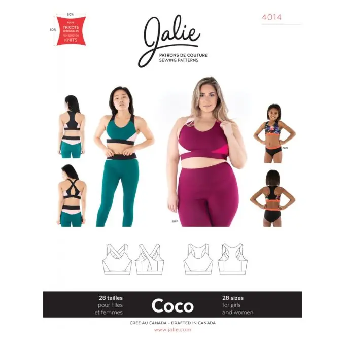 Preiswert Schnittmuster Jalie 4014 Sport-BH auf FR und EN