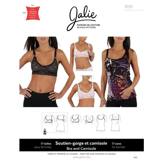 Markenprodukt Schnittmuster Jalie 3131 BH Unterhemd auf FR und EN
