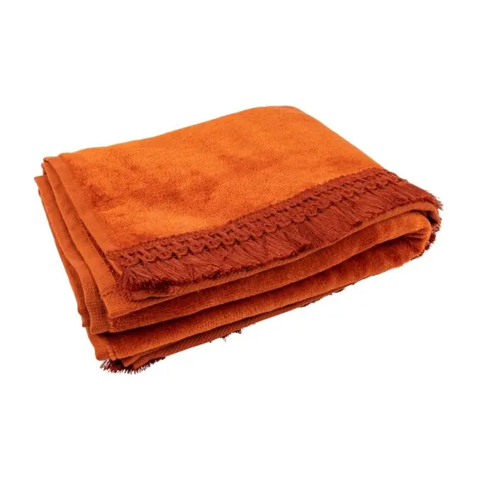 Weltweiter Versand Handtuch aus Samt in Ziegelrot 50x100cm