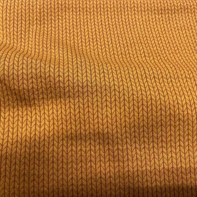 Bio-Baumwoll-Jacquard mit Geometrischem Muster in Senfgelb Preisreduziert