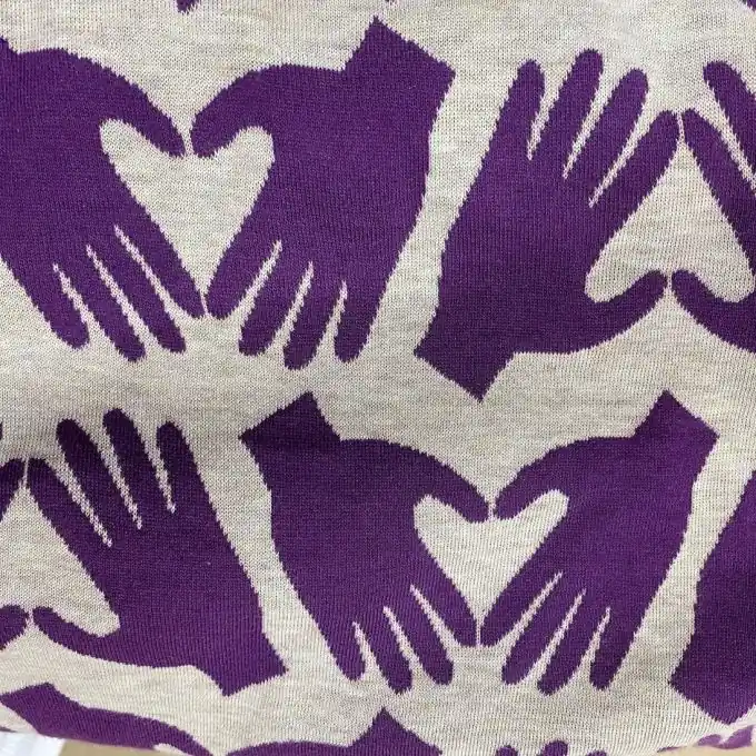 Bio-Baumwollstrickgewebe mit Herz-Print – Albstoffe Kostenloser Versand