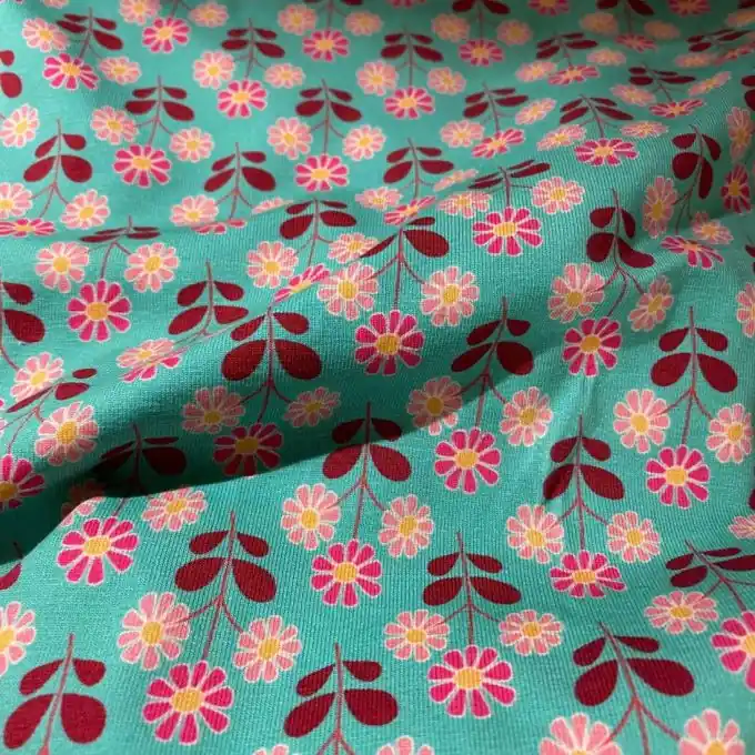 Kostenloser Versand Jersey mit Blumenmuster – Albstoffe