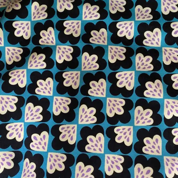 Weltweiter Versand Bio-Jersey mit grafischem Blumenprint für Sport und Nacht