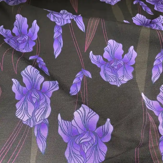 French Terry bio braun iris violett Albstoffe Begrenztes Angebot