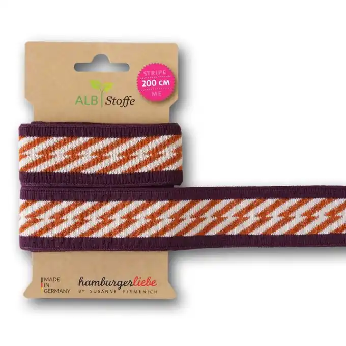 Albstoffe Elastisches Lurex-Band mit Blitzmuster, 3,5cm breit Direkt Vom Hersteller