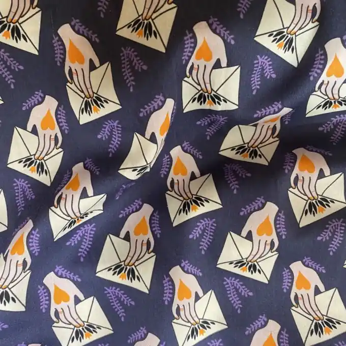 Albstoffe Bio-Baumwollsatin mit romantischen Herzen“ (8 words) Hochwertig