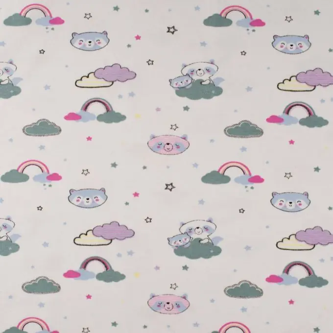 Baumwolljersey schlafende Katze grün Ausverkauf