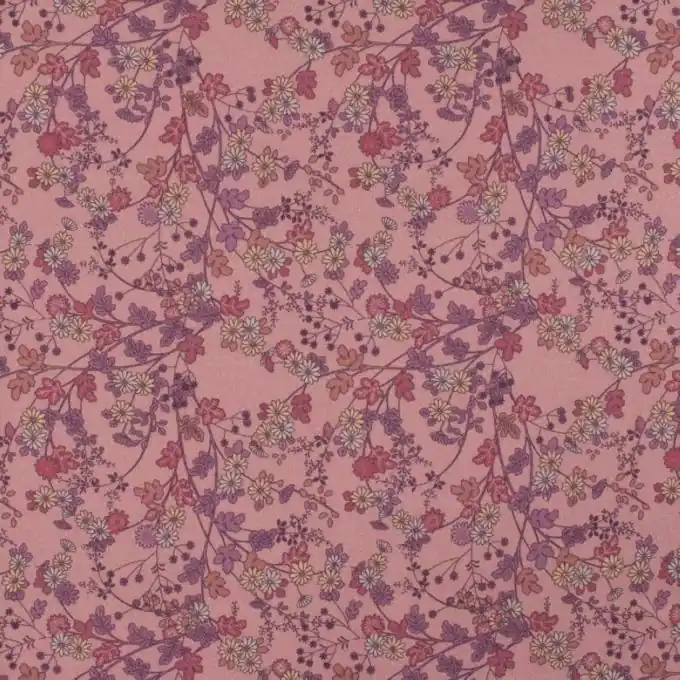 Preisreduziert Köper Baumwolle kleine Blumen Altrosa