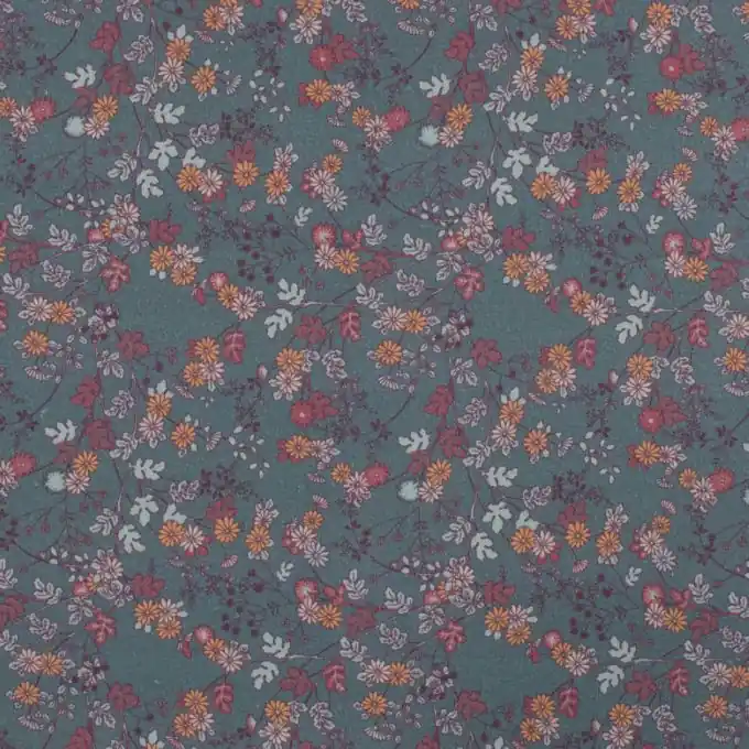 Köper Baumwolle kleine Blumen Dunkelgrün Mega-Angebot