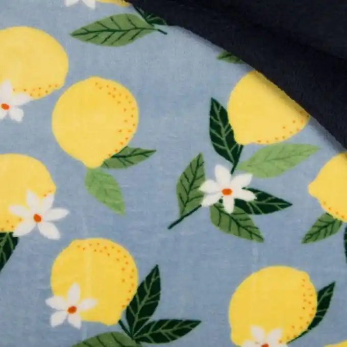 Alpenfleece doppelseitig Zitronen Blau Meistverkauft