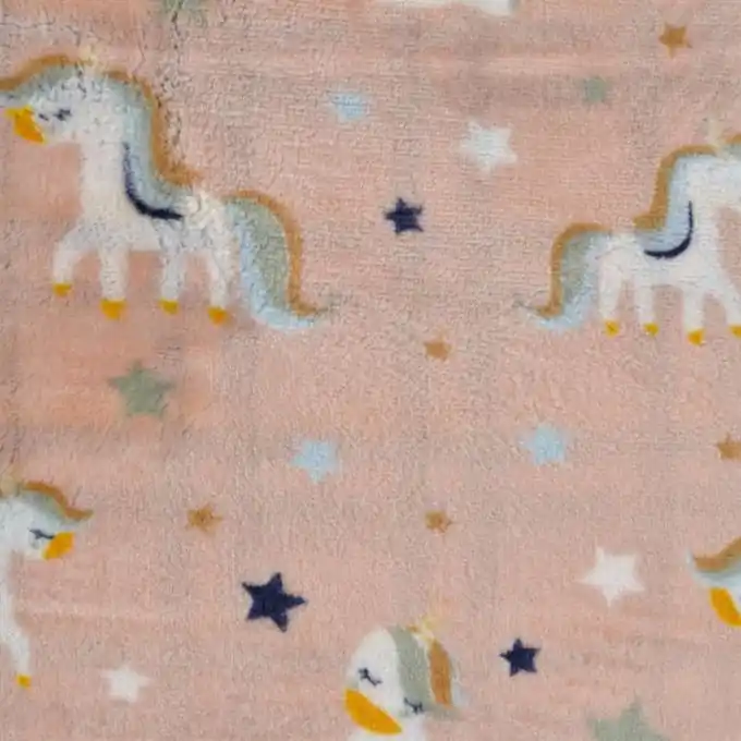 Alpenfleece doppelseitig Einhorn Sterne rosa Großhandel