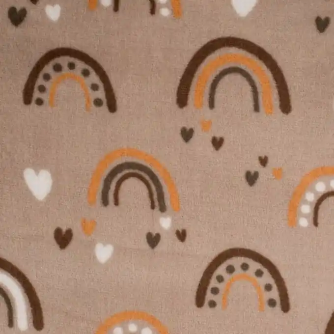 Alpenfleece doppelseitig Regenbogen Herzen sand Nur Für Kurze Zeit