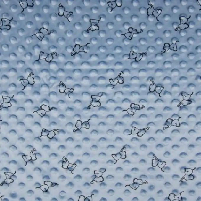 Top-Qualität Polarfleece Minky Elefanten Blau