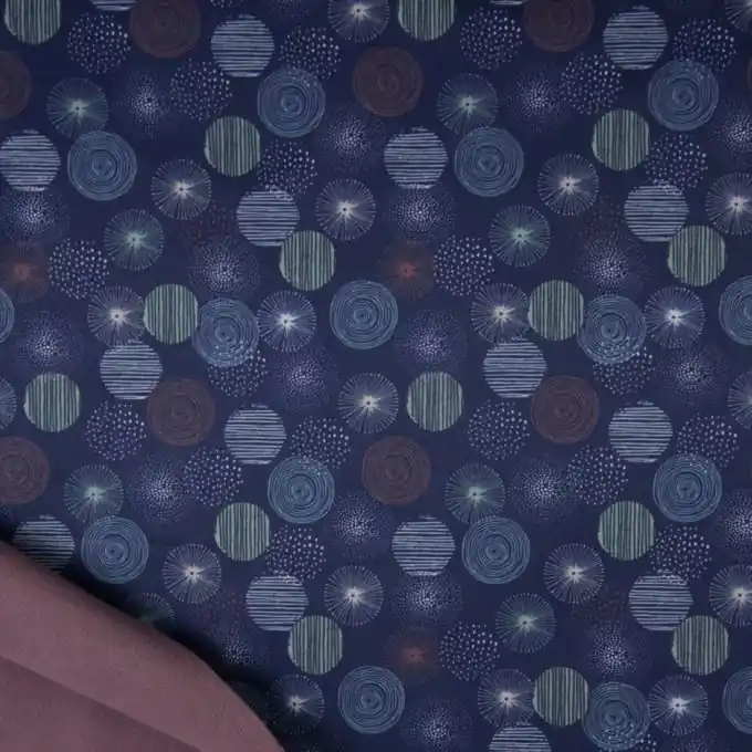 Sonderangebot Softshell Stoff Maritim Fantasie Dunkelblau Uni Braun 150cm