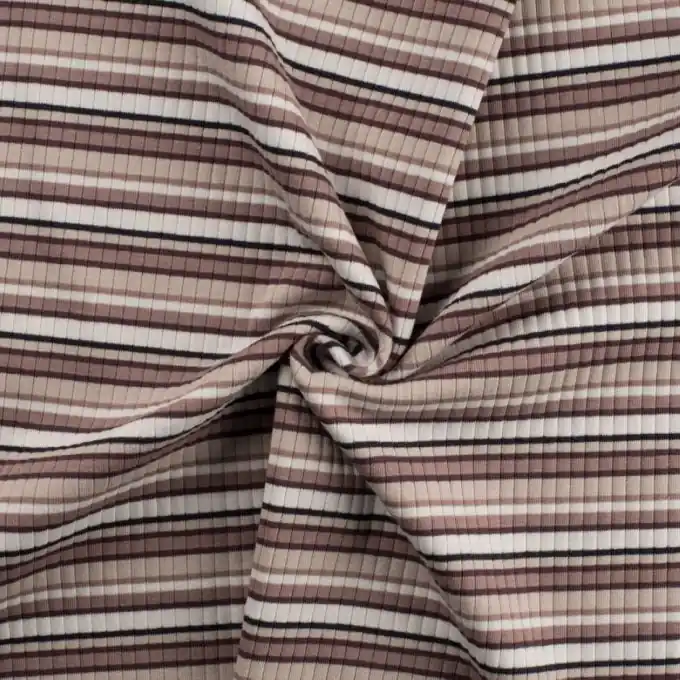 Jersey Baumwolle Streifen taupe Top-Angebot