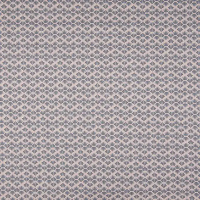 Saisonangebot Baumwollpopeline Grau-Rosa Mini Fächer 150cm