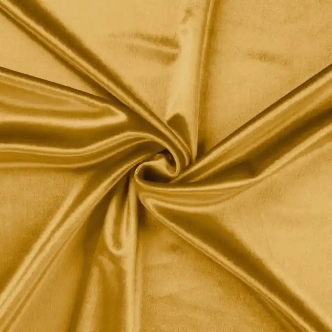Geld-Zurück-Garantie Uni Ocker Samt Polyester 150cm Breite