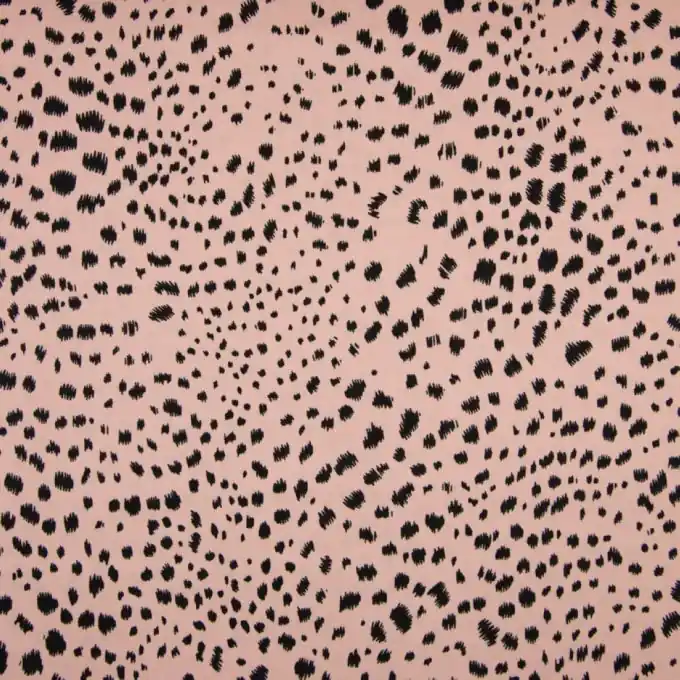 Markenware Viskose-Twill-Stoff Schwarzpunkt Nude 145cm Laize