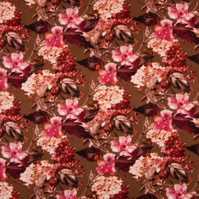 Twill Viskose Blumen Tabac Neu Im Sortiment