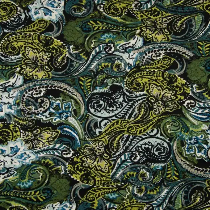 Jersey Viskose Paisley khaki Saisonangebot