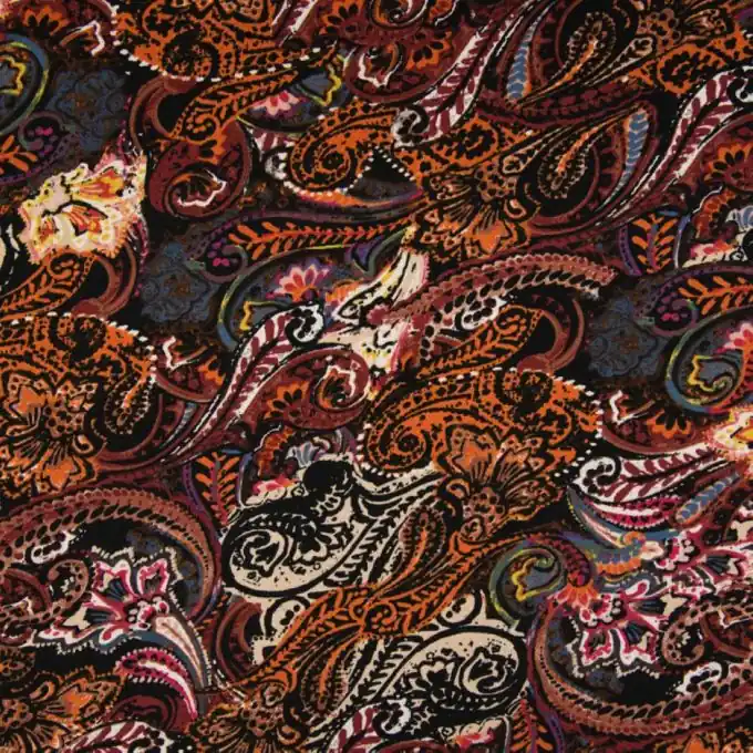 Günstig Jersey Viskose Paisley Orange