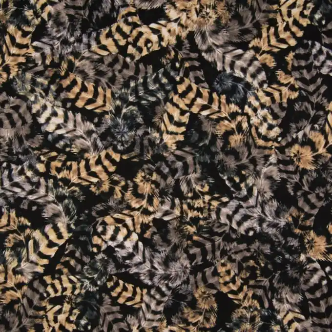 Super-Preis Jersey Viskose Federn Grau/Beige