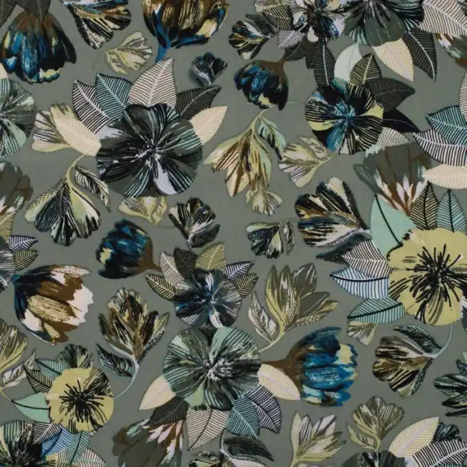 Twill Viskose Blüten Mint Sofort Bestellen