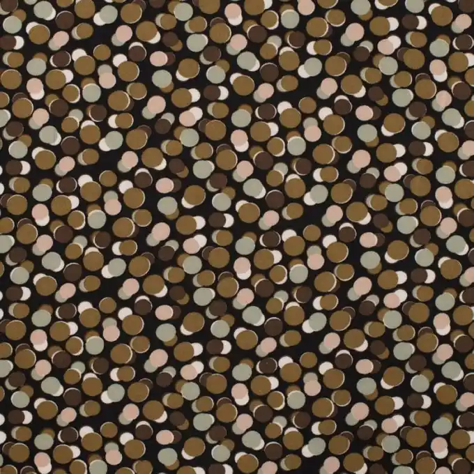 Schwarz bedruckter Viskose-Twill für vielseitige Kleidungsstücke Markenprodukt