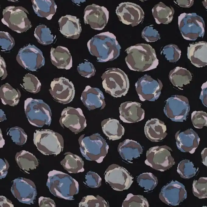 Twill Viskose Fleckenmotiv Blau Schnäppchen